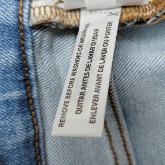 Madewell Perfect Vintage Jeans High Rise Raw Hem Light Wash Size 24 Straight Leg - Picture 8 of 11